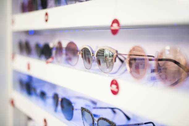 istock Women's sunglasses in a store. 1155929431