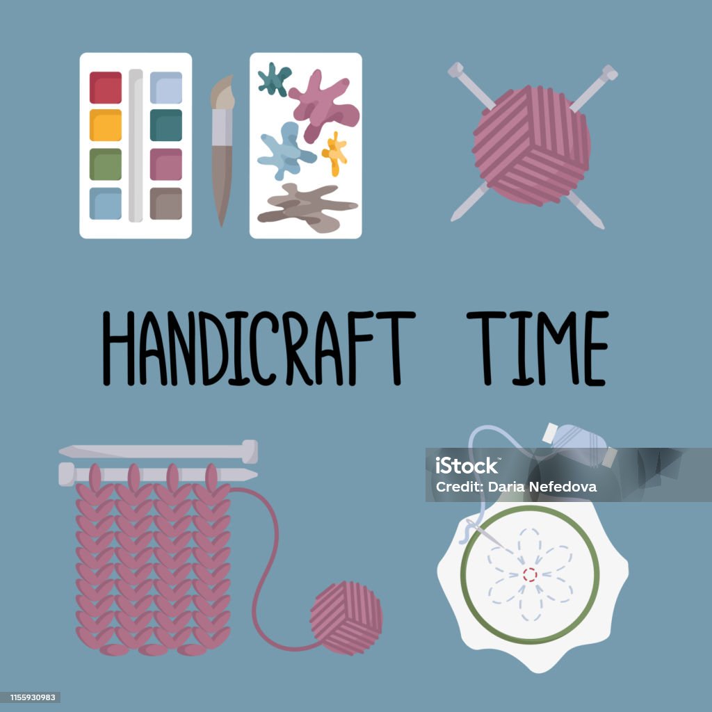 Poster Handwork Poster Template With Handicrafts And Lettering Stock Illustration ...