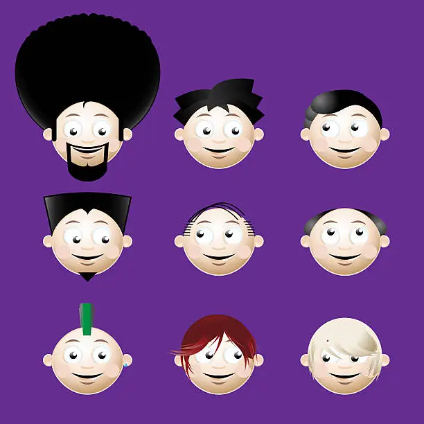 Vector illustration of Hairdo Collection