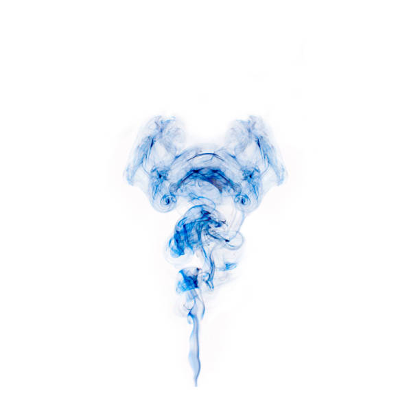 istock Abstract smoke, female uterus form. Blue on white background. Isolated 1155939568