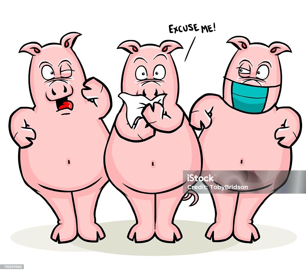 La gripe porcina - arte vectorial de Cerdo libre de derechos