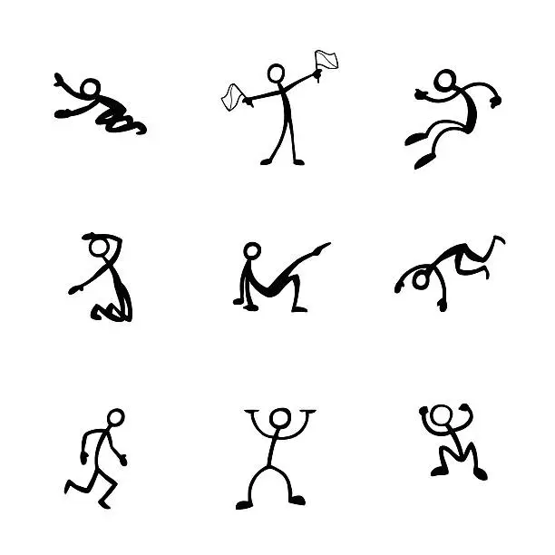 Vector illustration of Stick Figure People Activities