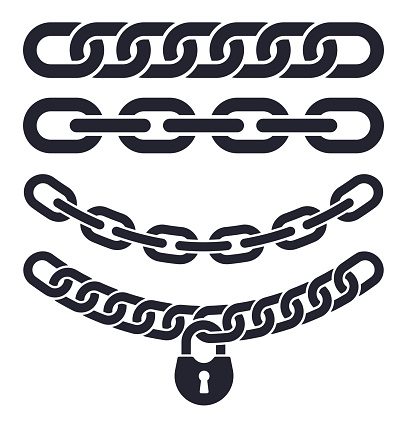 Chains and security chain link connection symbols.