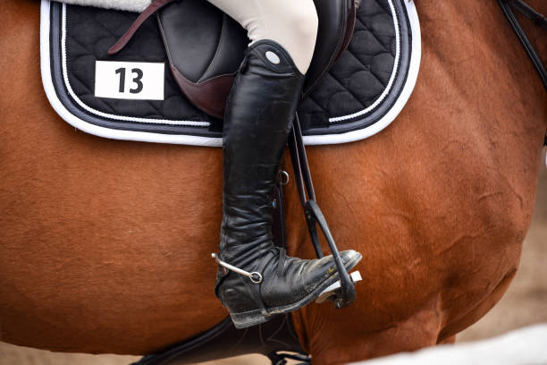 istock Rider on horse at a show jumping competition 1155942141