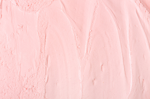 Closeup of pink ice cream. Pink ice cream texture