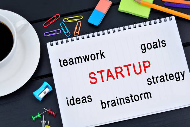 istock Startup word on notebook on a wooden table 1155946067