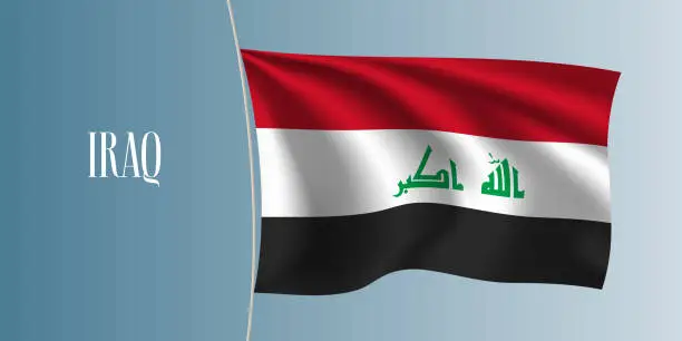 Vector illustration of Iraq waving flag vector illustration