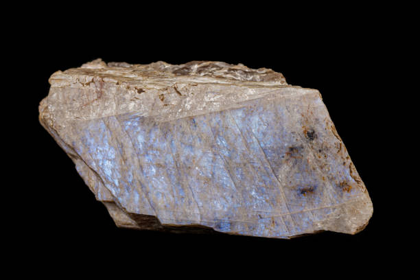istock Macro of a stone Moonstone mineral on a black background 1155951269