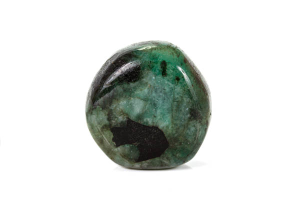 istock Macro Diopside mineral stone on a white background 1155951411