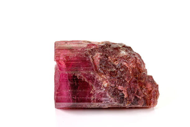 istock Macro red tourmaline mineral stone on white background 1155951478