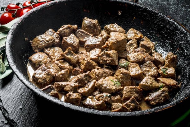 istock Pieces of fried liver. 1155951520