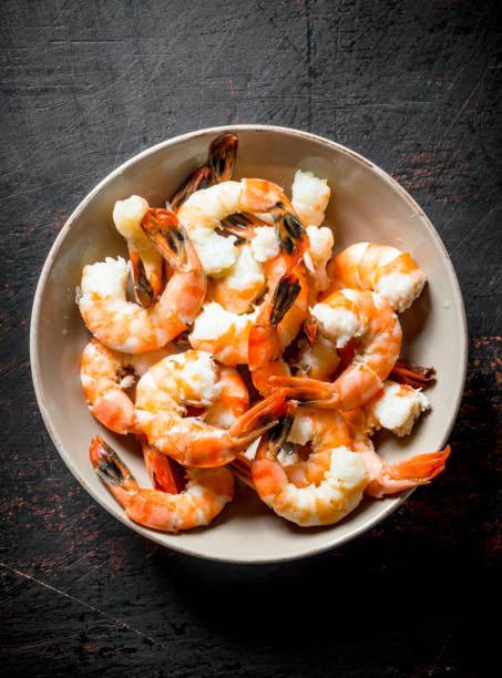 istock Boiled shrimp in bowl. 1155952360