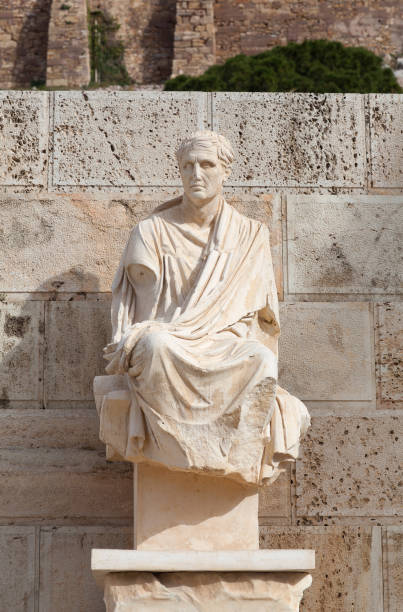 istock Ancient statue of Menander at Acropolis in Athens, Greece 1155959203