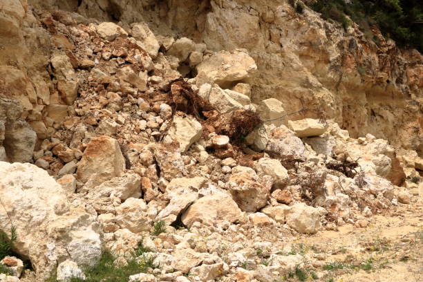 istock Danger falling rocks in Crete, Greece, Europe 1155963914
