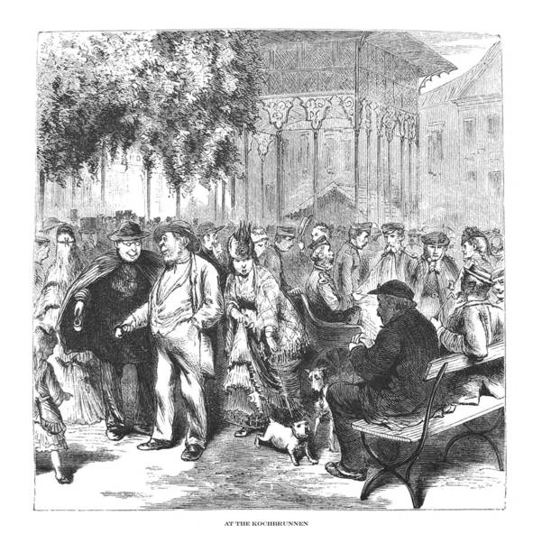 istock Antique illustration - Kochbrunnen - Wiesbaden - Germany - hot spring 1155966201
