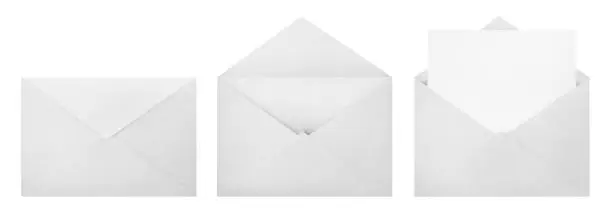 Photo of Set of white envelopes on white