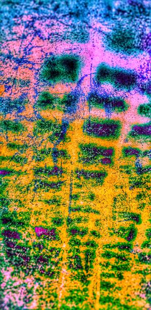 istock Textured textile texture background with corduroy. Green, yellow and pink ... 1155968884