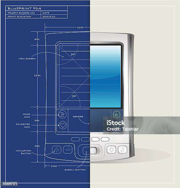 청사진 Pda 기기 스플릿 스크린에 대한 스톡 벡터 아트 및 기타 이미지 - 스플릿 스크린, 개념, 0명