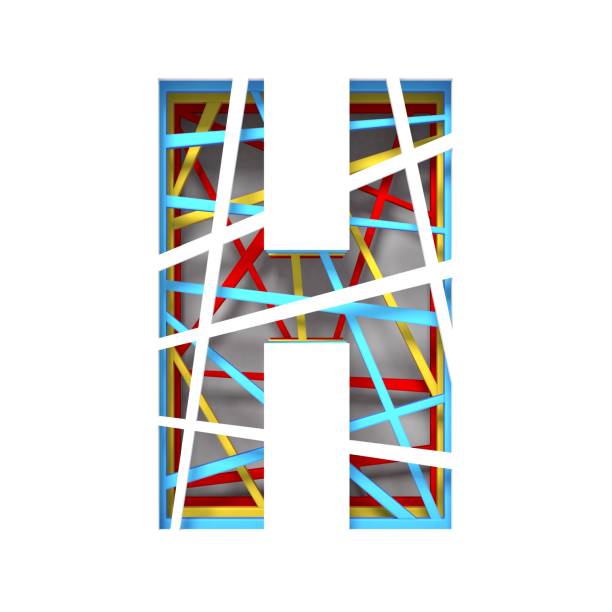 istock Colorful paper cut out font Letter H 3D 1155972716