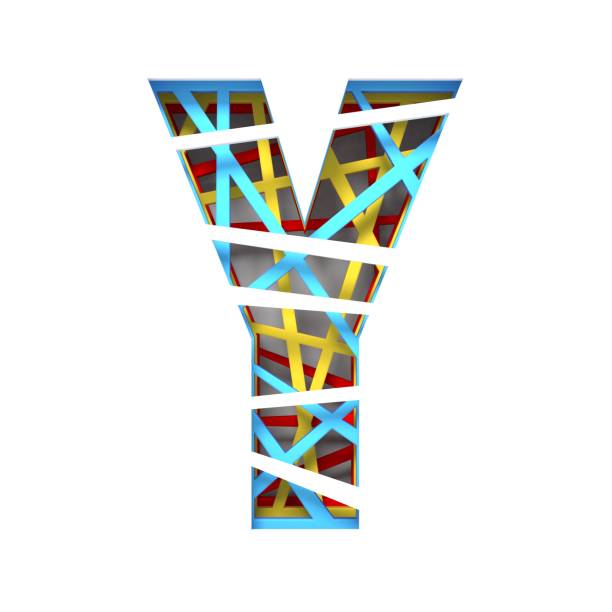 istock Colorful paper cut out font Letter Y 3D 1155972784