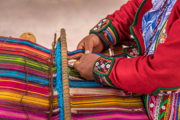 istock Peruvian woman working on traditional handmade wool production 1155974146