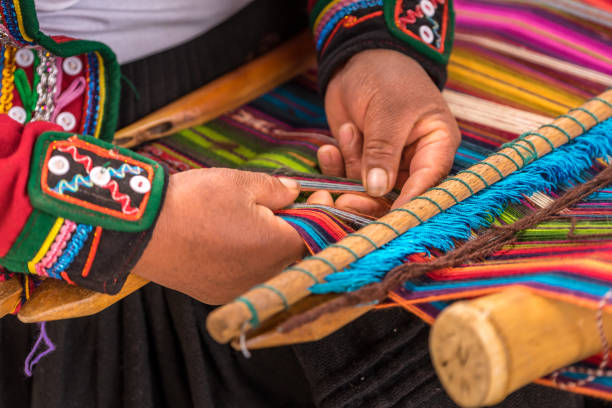 istock Peruvian woman working on traditional handmade wool production 1155974539