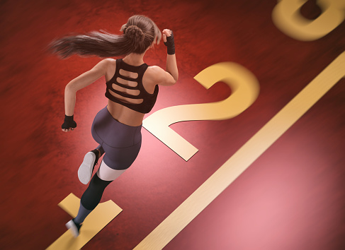 fitness woman sprinter - 3d rendering