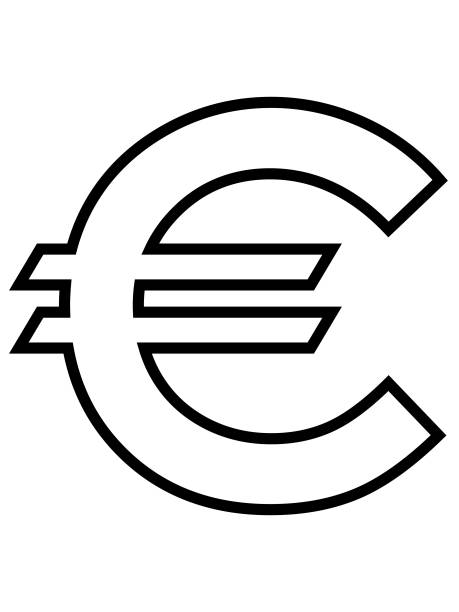 white euro symbol vector illustration of white euro symbol banknote euro close up stock illustrations