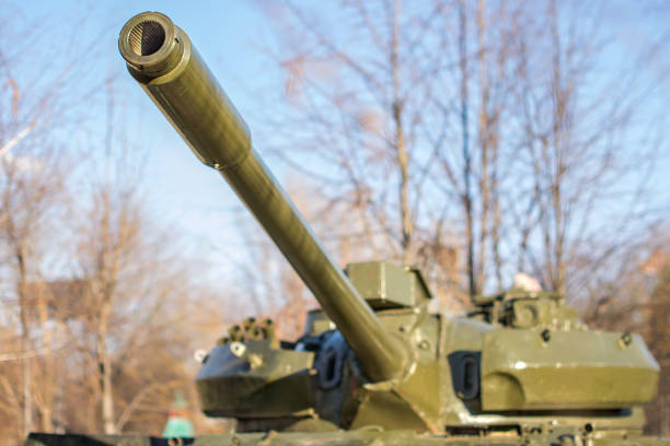 istock barrel on tank armor combat self-propelled artillery installation 1155981739