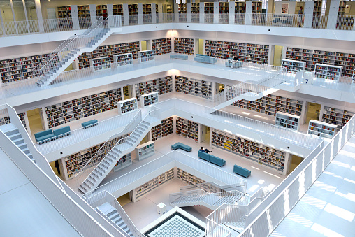 Stuttgart, Germany, 10/23/2012
main hall of new Stuttgart Library designed by korean architect Eun Young Yi