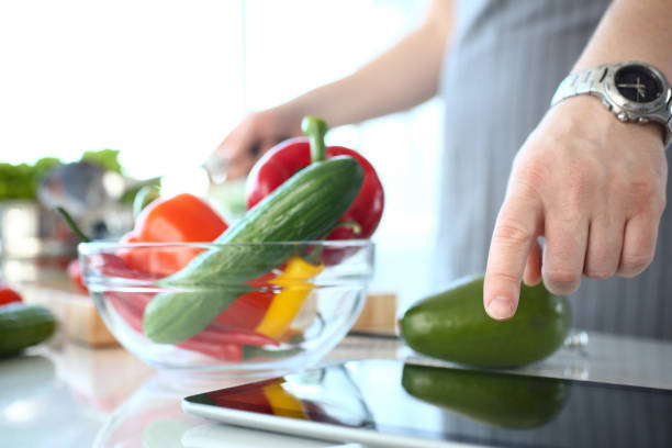 Chef Showing Organic Vegetable Salad Ingredient