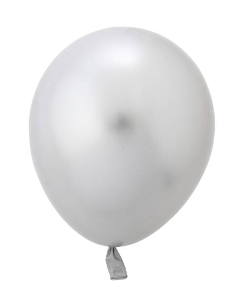 istock Beautiful silver grey balloon isolated on white background. 1155988131