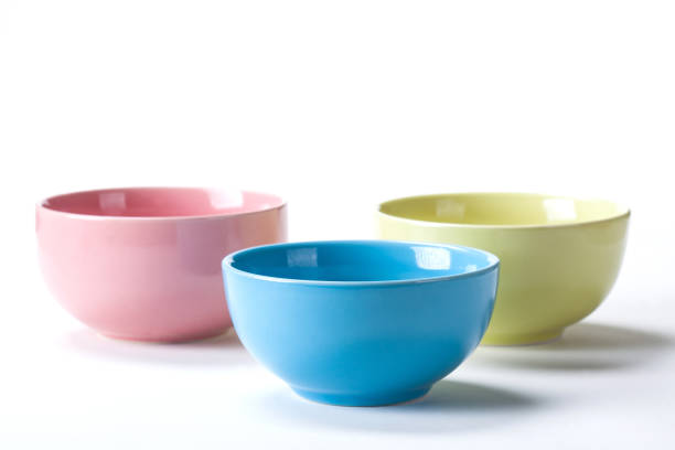 istock Close up Ceramic colorful bowl isolated on white background shoot in the studio with space for copy. 1155993060