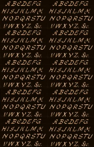Antique Alphabet Print Series Antique alphabet print. spelling bee stock illustrations