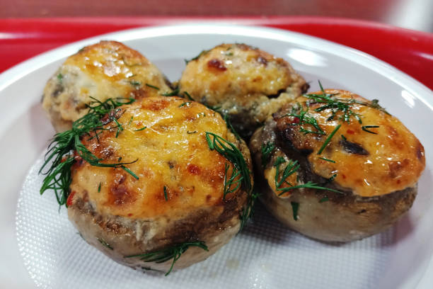 istock mushroom dish, grilled mushrooms, stuffed mushrooms, 1156008930