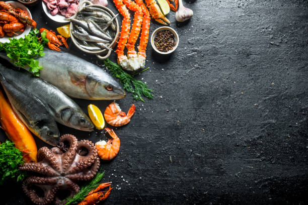 istock Variety of fresh seafood. 1156011658