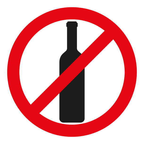 istock sign of prohibition of alcohol and beverages, vector 1156012589