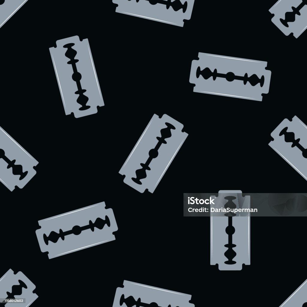 Razor Blade Vector Seamless Pattern Background Stock Illustration ...