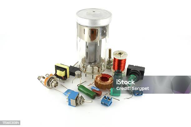 Electronic Components With Radio Valve Stock Photo - Download Image Now - Airtight, Amplifier, Anode