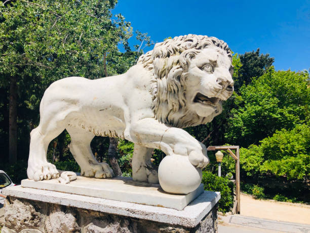 istock Statuette of lion in Rodini Park 1156034326