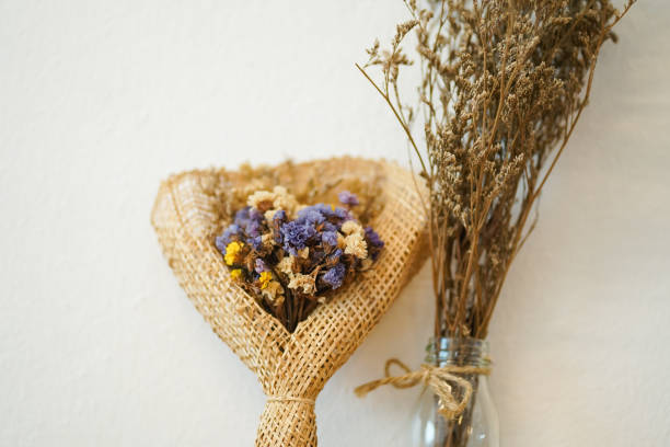istock Beautiful dried flower bouquet, white isolated wall background, 1156034562