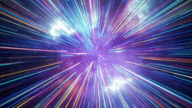 Hyper jump flight in space 3D render Hyper jump flight in space. Computer generated abstract background. 3D render hyperspace stock pictures, royalty-free photos & images