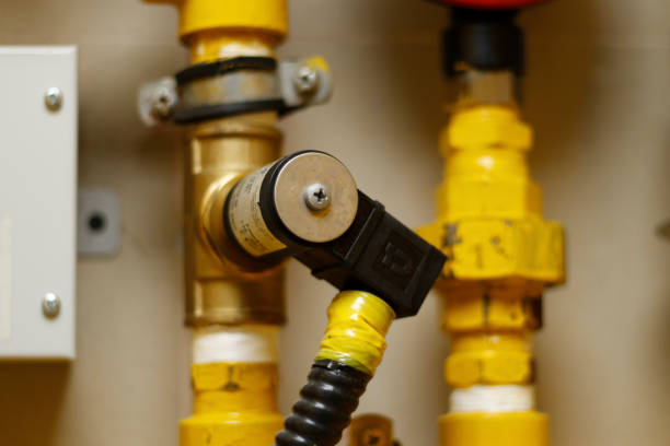 istock liquid petroleum gas( LPG ) pipe line and safety valve 1156039256