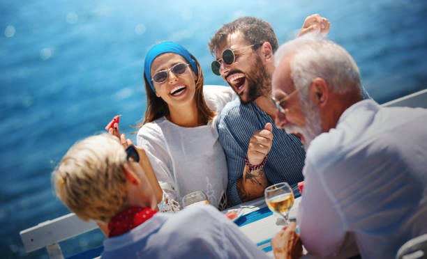 istock Young couple on a sailing cruise. 1156040513