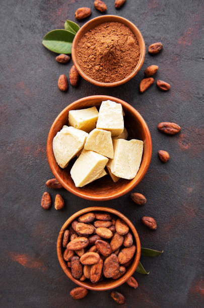 istock Cocoa beans, powder and cocoa butter 1156041695