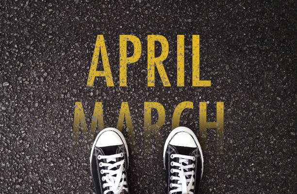 istock Steps forward to april on the road. 1156041809