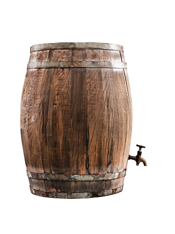 Wine barrel over black background