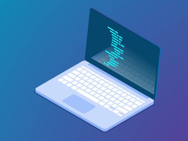 coding with laptop vector isometric illustration of coding with laptop vector isometric background javascript stock illustrations