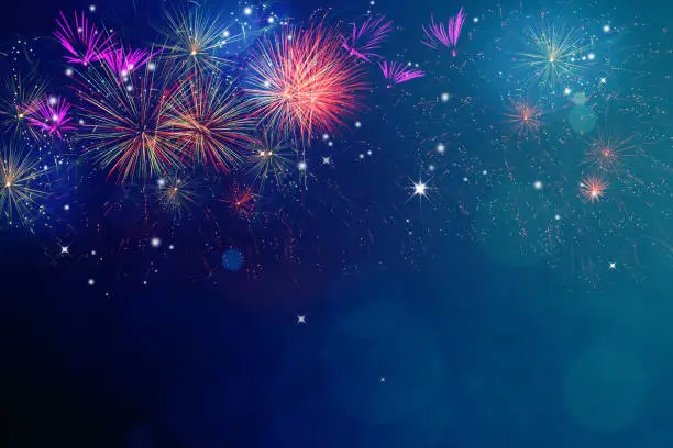 Photo of Fireworks for copyspace and background