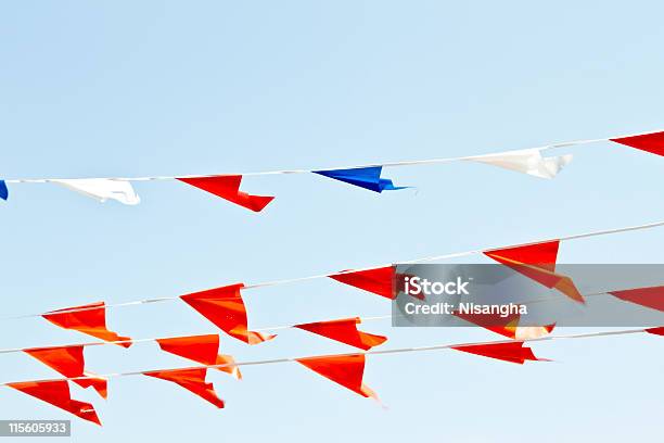 Foto de Orange Flags No Queensday Nos Países Baixos e mais fotos de stock de Azul - Azul, Bandeira, Branco